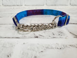 Blue and Purple Color Blend 3/4" Small Chain Martingale Collar 10"-15"