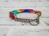 Modern Rainbow 3/4" Small Chain Martingale Collar 10"-15"