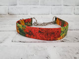 Autum Leaves 3/4" Small Chain Martingale Collar 10"-15"