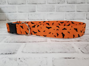 Halloween Bats 1.5" XL  Buckle Dog Collar 18"-30"