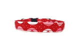 Red Valentine's  Cat Collar 3/8"