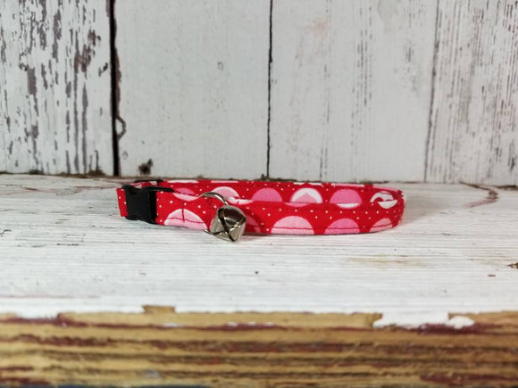 Red Valentine's  Cat Collar 3/8