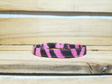 Pink Zebra Print 3/8" X-Small Dog Buckle Collar  7"-11"