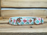 Coral and Mint 3/4" Medium Martingale Collar 12"-19"