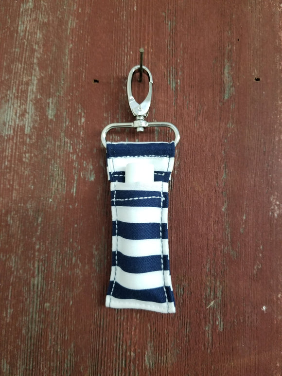 Navy and White Stripe Chapstick Holder