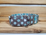 Monsters and Polka Dots Two-Tone 1.5" Small Martingale Collar 10"-15"
